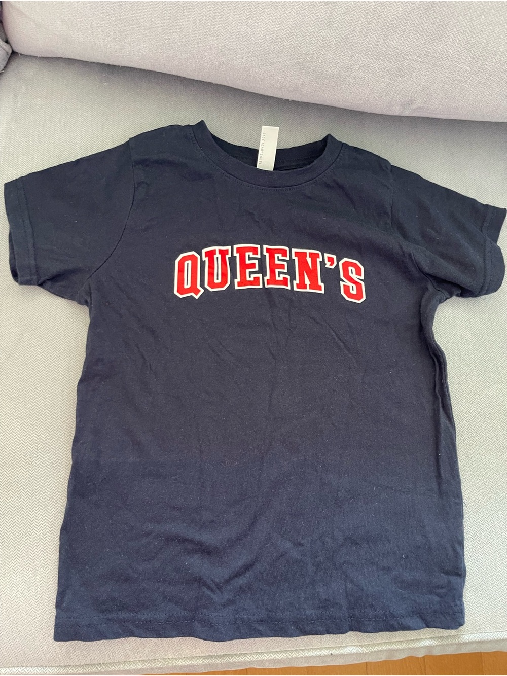 Navy Blue Queen's University Cropped Tee Shirt size XS